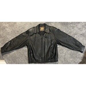 World Alliance Men’s Xl Bomber Jacket Black Vintage 90s Full Zip